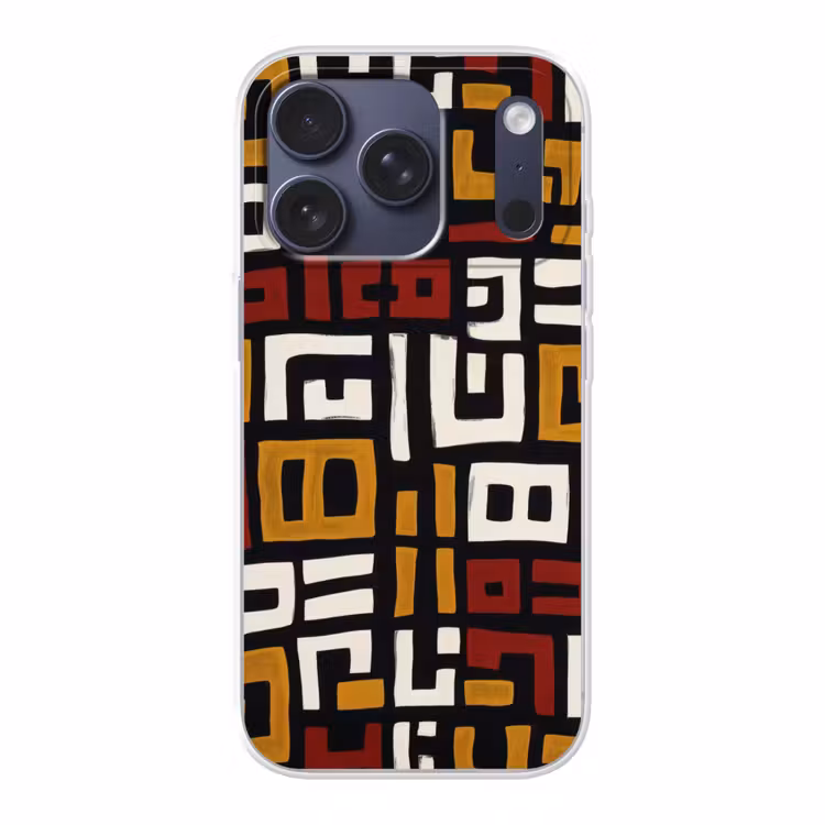 Abstract - Patroon - Rood Telefoonhoesje iPhone 17 Pro klein -3d