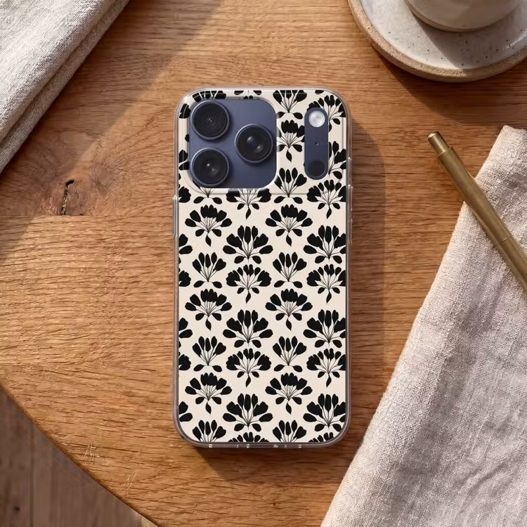 Abstract - Patroon - Zwart Telefoonhoesje iPhone 17 Pro klein 878 -sfeer1