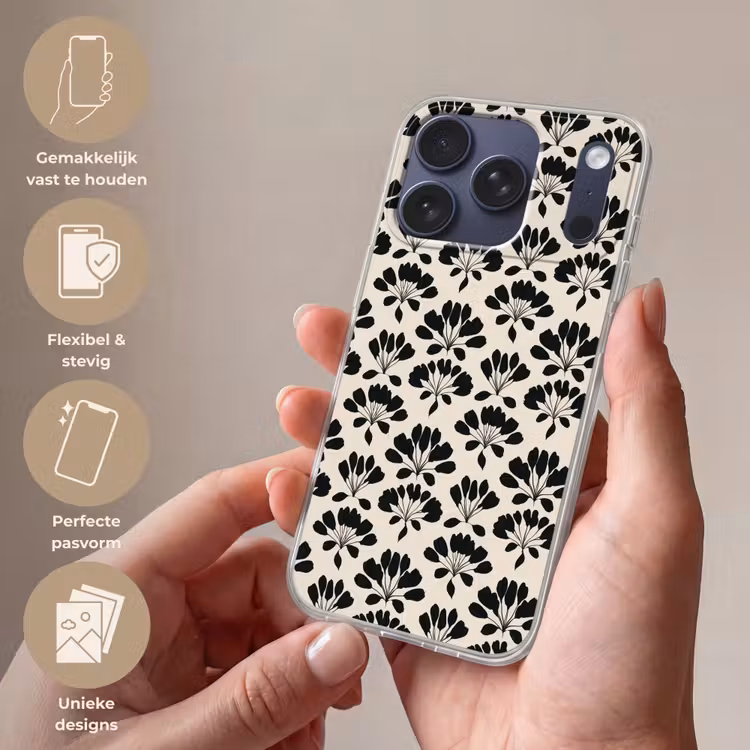 Abstract - Patroon - Zwart Telefoonhoesje iPhone 17 Pro klein 878 -sfeer3_NL