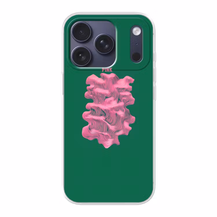 Abstract - Pink - Lijnen - Groen Telefoonhoesje iPhone 17 Pro klein -3d
