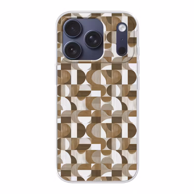 Abstract - Retro - Bruin Telefoonhoesje iPhone 17 Pro klein 878 -3d