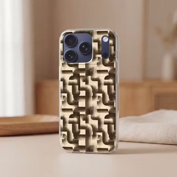 Abstract - Retro - Zwart Telefoonhoesje iPhone 17 Pro klein 878 -sfeer2
