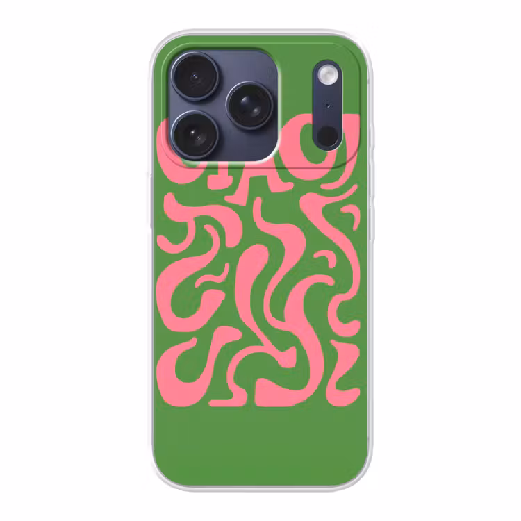 Abstract - Roze - Ciao - Vormen Telefoonhoesje iPhone 17 Pro klein -3d