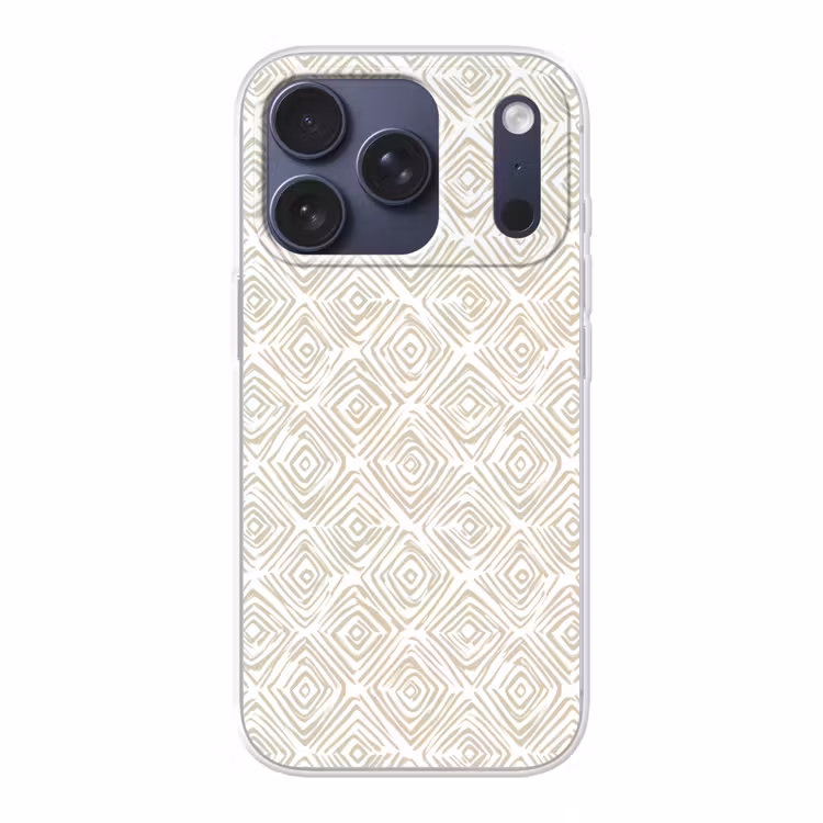 Abstract - Ruit - Beige Telefoonhoesje iPhone 17 Pro klein 878 -3d