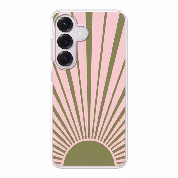 Abstract - Stralen - Grafisch - Roze - Groen Telefoonhoesje Samsung Galaxy S26 klein -3d
