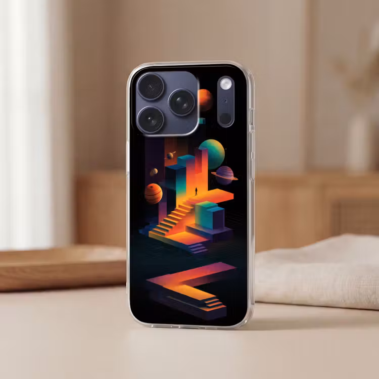 Abstract - Trappen - Mens - Planeten Telefoonhoesje iPhone 17 Pro klein -sfeer2