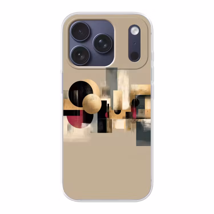 Abstract - Vormen - Beige - Texturen Telefoonhoesje iPhone 17 Pro klein -3d