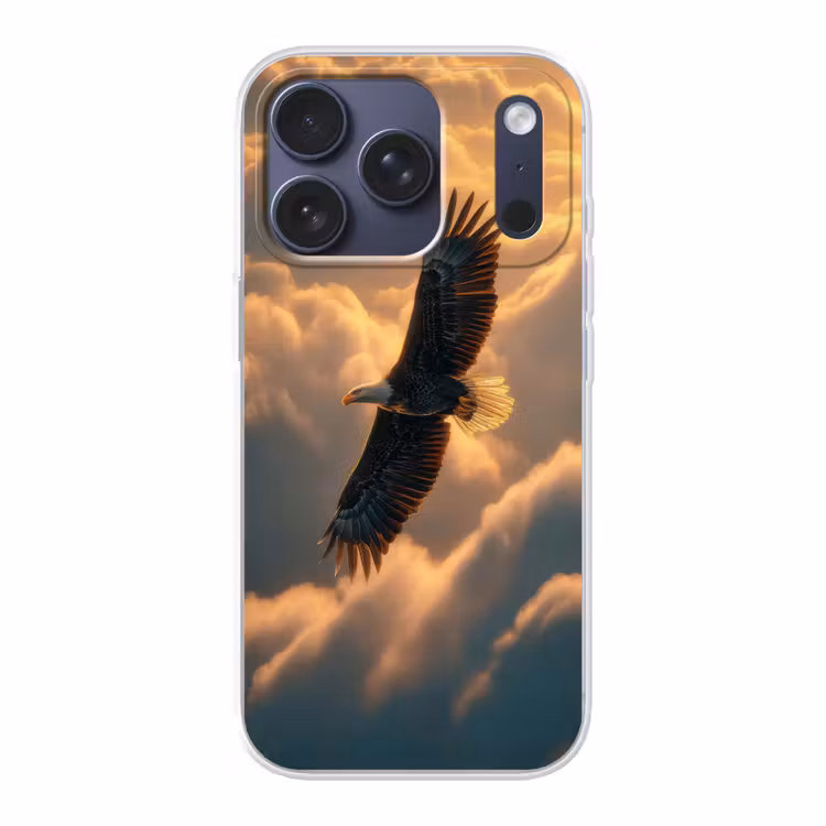 Adelaar - Wolken - Zon Telefoonhoesje iPhone 17 Pro klein -3d