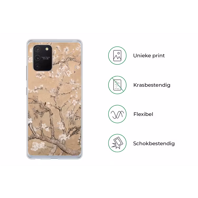 Amandelbloesem - Kunst - Van Gogh - Beige Telefoonhoesje Samsung Galaxy S10 Lite klein -specsS10Lite