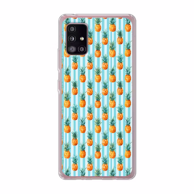 Ananas - Strepen - Groen Telefoonhoesje Samsung Galaxy A51 5G klein 373 -3d