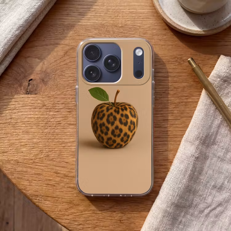 Appel - Panter - Blaadje - Groen Telefoonhoesje iPhone 17 Pro klein -sfeer1
