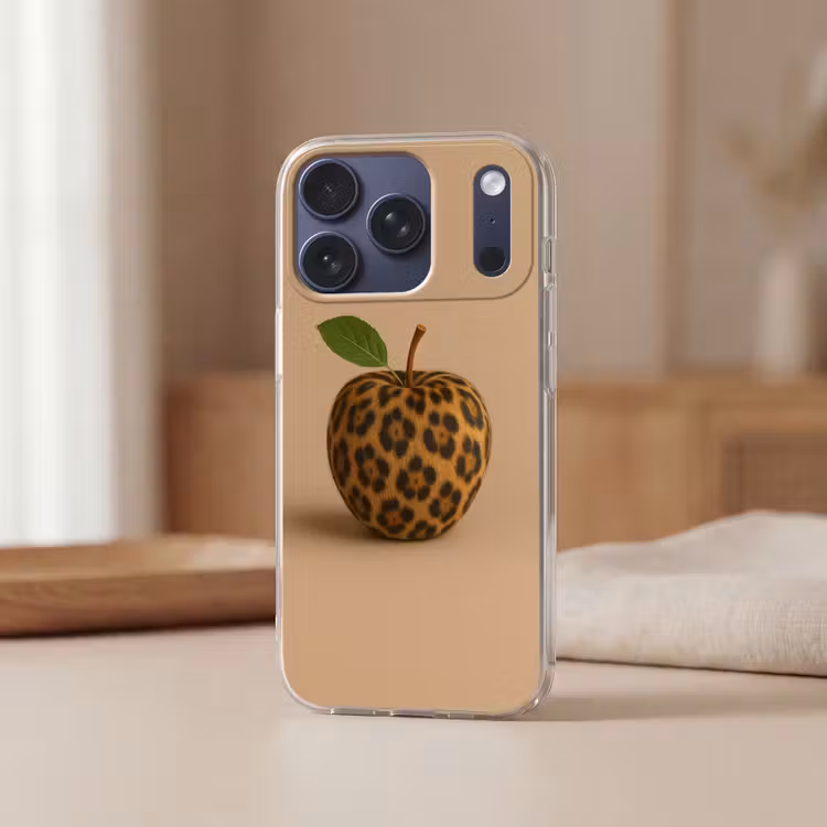 Appel - Panter - Blaadje - Groen Telefoonhoesje iPhone 17 Pro klein -sfeer2