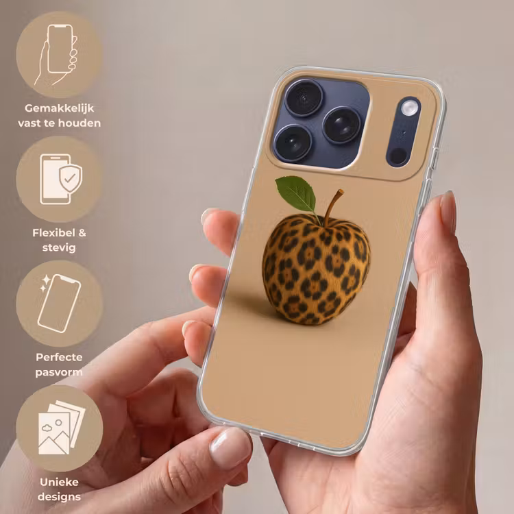 Appel - Panter - Blaadje - Groen Telefoonhoesje iPhone 17 Pro klein -sfeer3_NL
