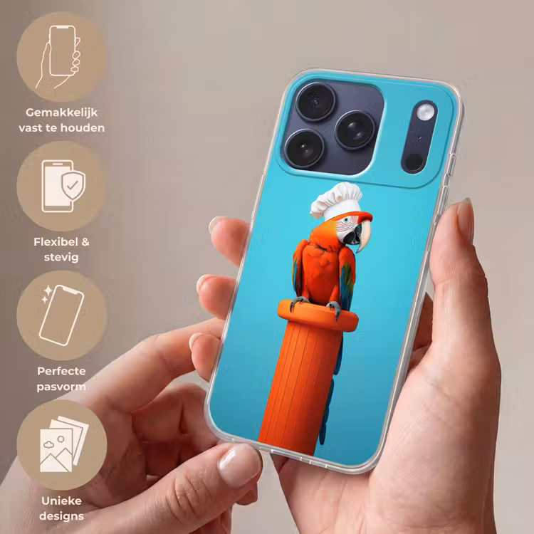 Ara - Koksmuts - Sokkel - Grappig Telefoonhoesje iPhone 17 Pro klein -sfeer3_NL