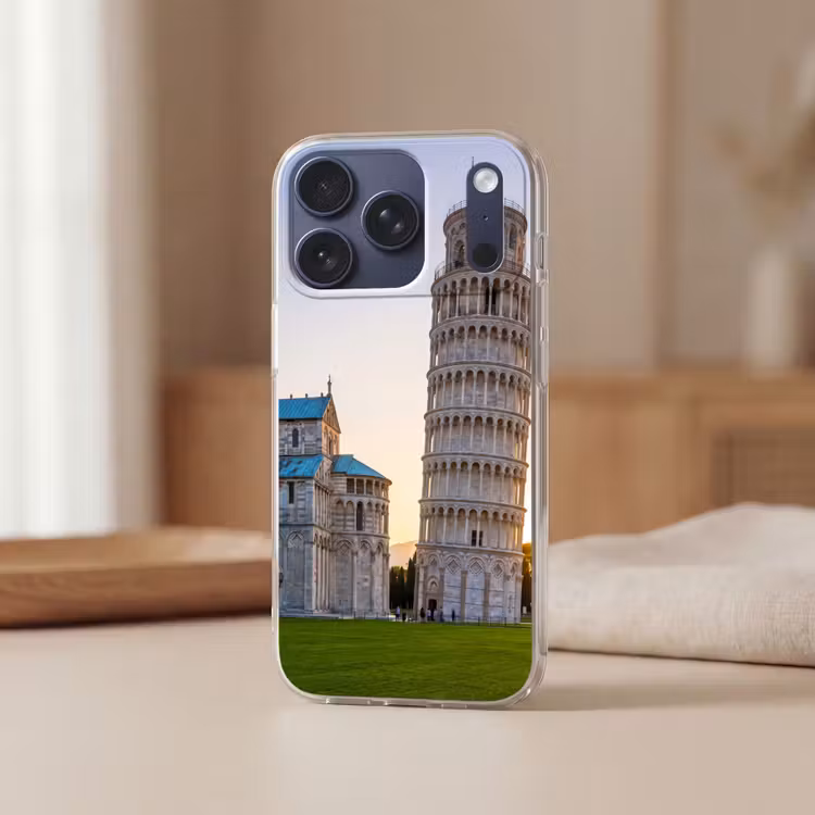 Architectuur - Toren - Pisa - Italië - Zonsondergang Telefoonhoesje iPhone 17 Pro klein -sfeer2