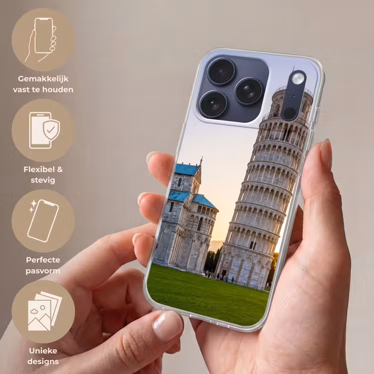 Architectuur - Toren - Pisa - Italië - Zonsondergang Telefoonhoesje iPhone 17 Pro klein -sfeer3_NL