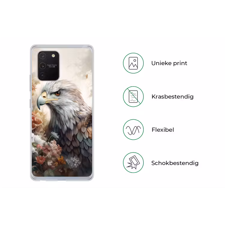 Arend - Adelaar - Vogel - Bloemen - Natuur Telefoonhoesje Samsung Galaxy S10 Lite klein -specsS10Lite