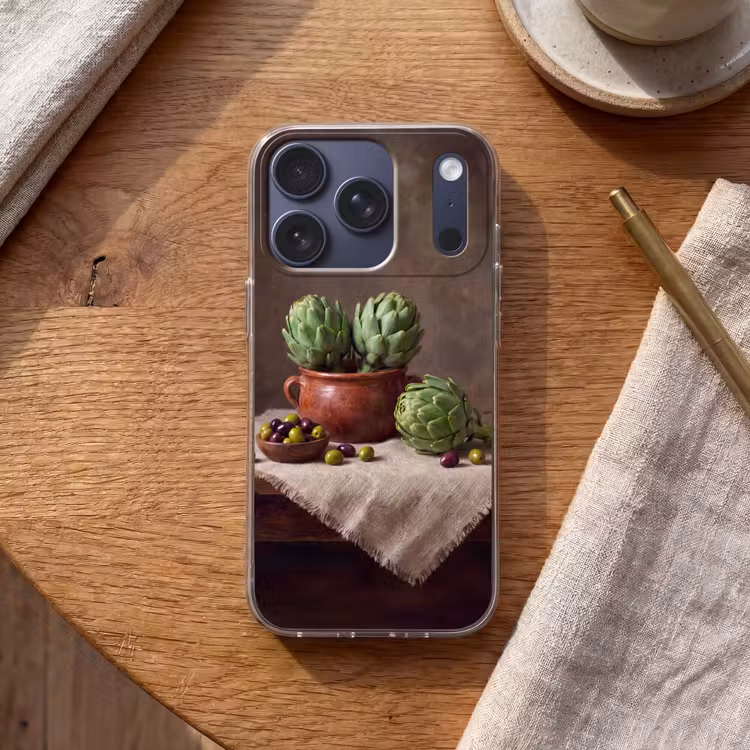 Telefoonhoesje - Artisjokken - Olijven - Eten - Artisjokken - Olijven - Eten Telefoonhoesje iPhone 17 Pro klein
