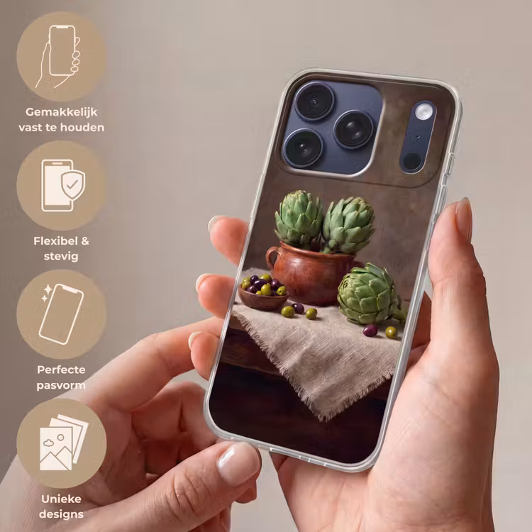 Telefoonhoesje - Artisjokken - Olijven - Eten - Artisjokken - Olijven - Eten Telefoonhoesje iPhone 17 Pro klein