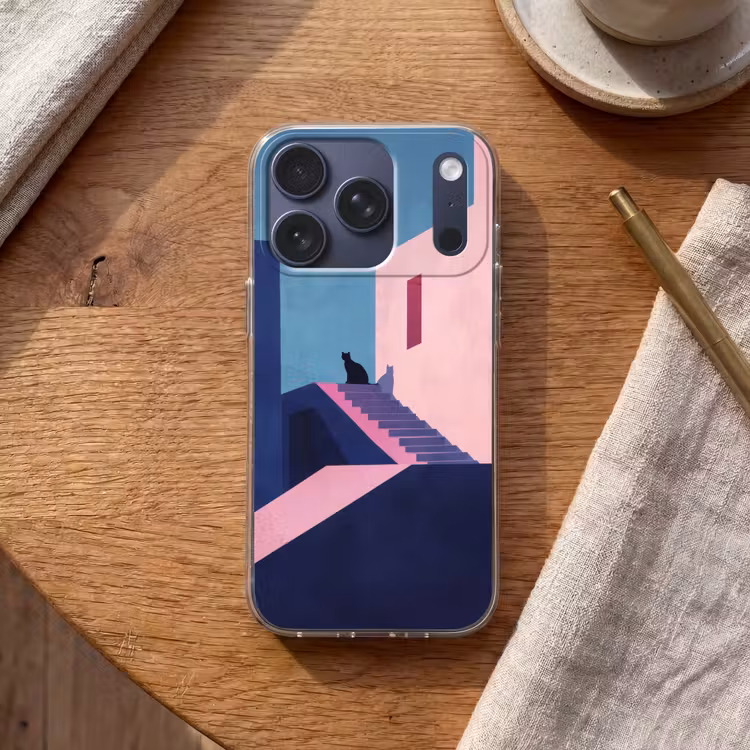 Astronaut - Neon - Roze - Wolken Telefoonhoesje iPhone 17 Pro klein -sfeer1