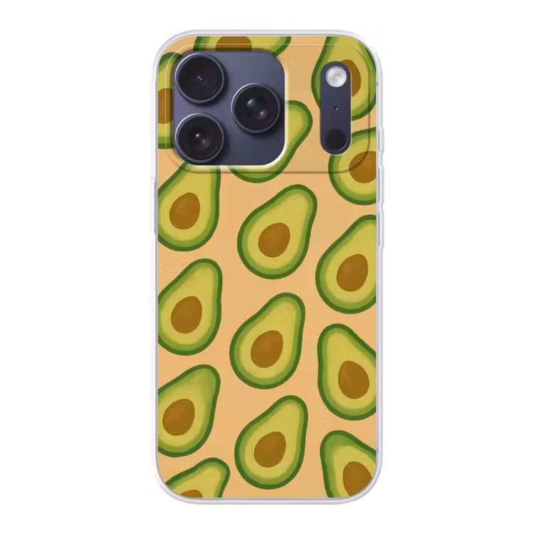 Avocado - Patroon - Groen - Pit Telefoonhoesje iPhone 17 Pro klein -3d