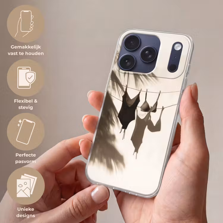 Badkleding - Palmbomen - Schaduw - Tropisch Telefoonhoesje iPhone 17 Pro klein -sfeer3_NL