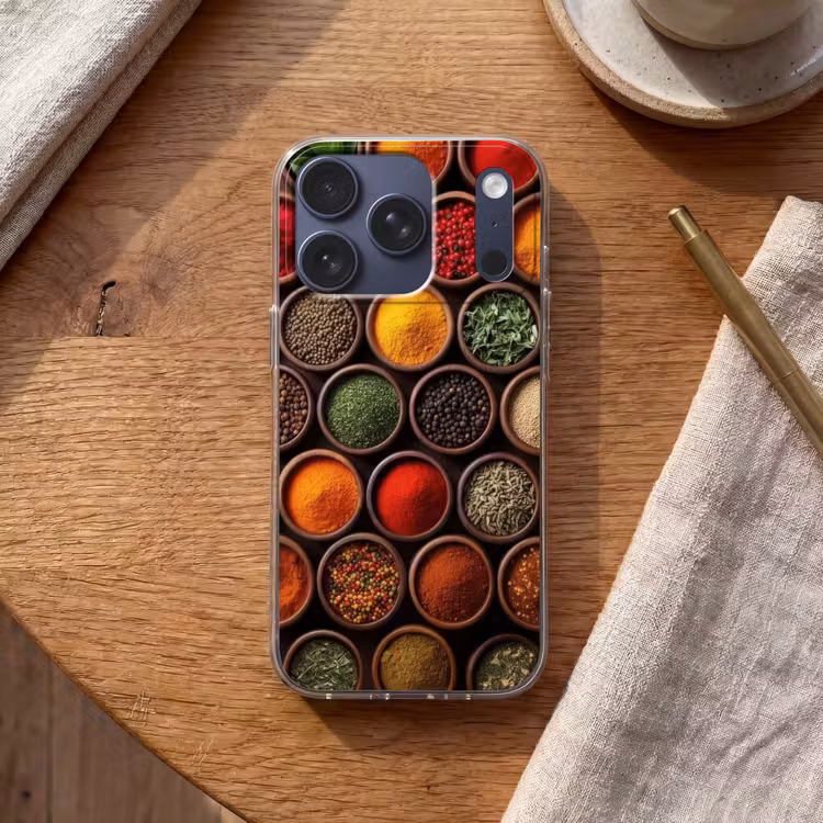 Bakjes - Hout - Kruiden - Kleurrijk Telefoonhoesje iPhone 17 Pro klein -sfeer1