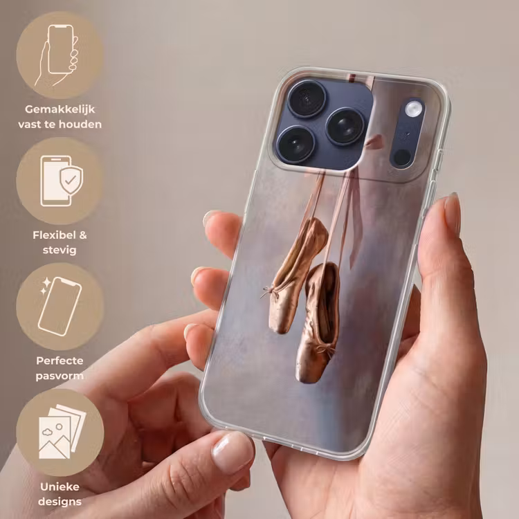 Balletschoenen - Satijn - Aardetinten Telefoonhoesje iPhone 17 Pro klein -sfeer3_NL