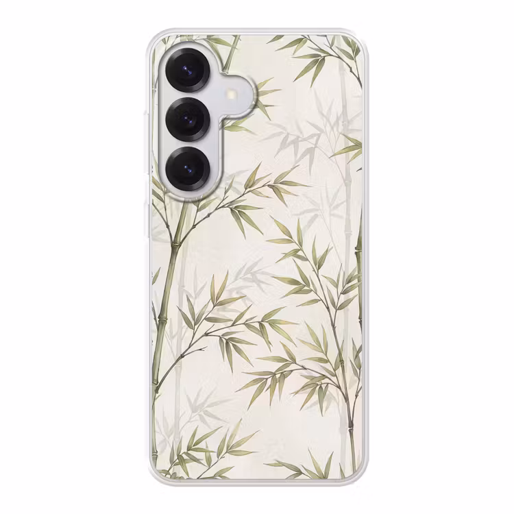 Bamboe - Bladeren - Natuur - Aquarel - Groen Telefoonhoesje Samsung Galaxy S26 klein -3d