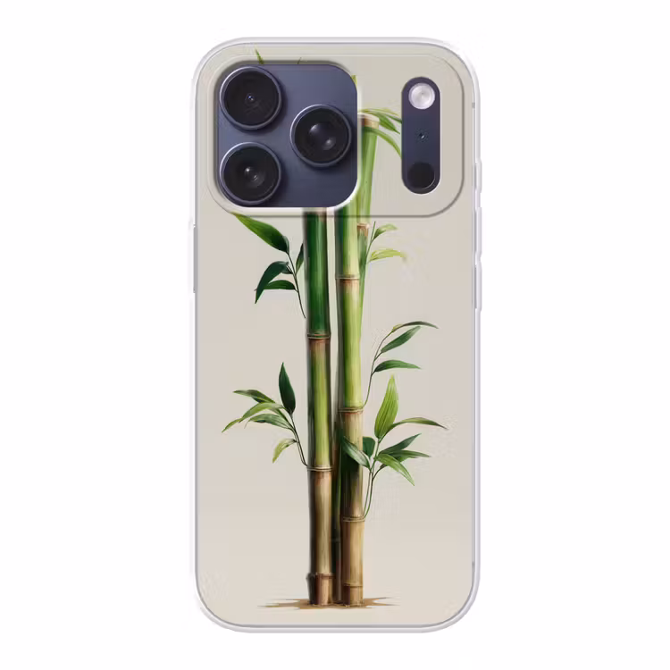 Bamboestengels - Sierlijk - Groen Telefoonhoesje iPhone 17 Pro klein -3d