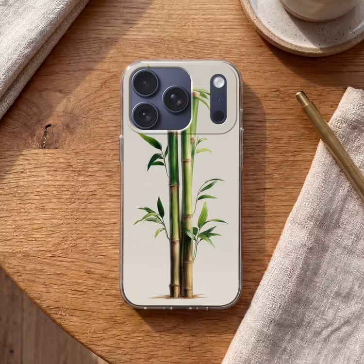 Bamboestengels - Sierlijk - Groen Telefoonhoesje iPhone 17 Pro klein -sfeer1