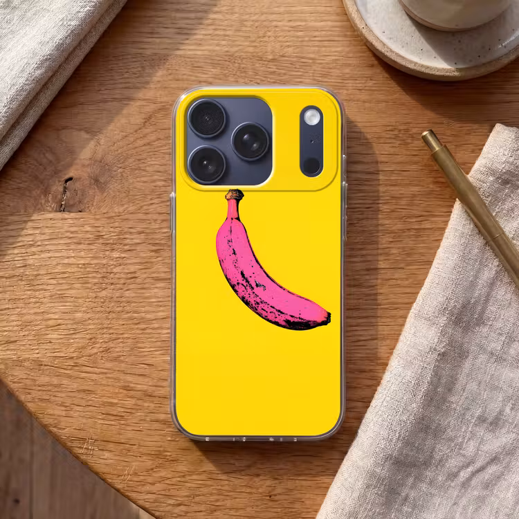 Banaan - Grafisch - Geel Telefoonhoesje iPhone 17 Pro klein -sfeer1