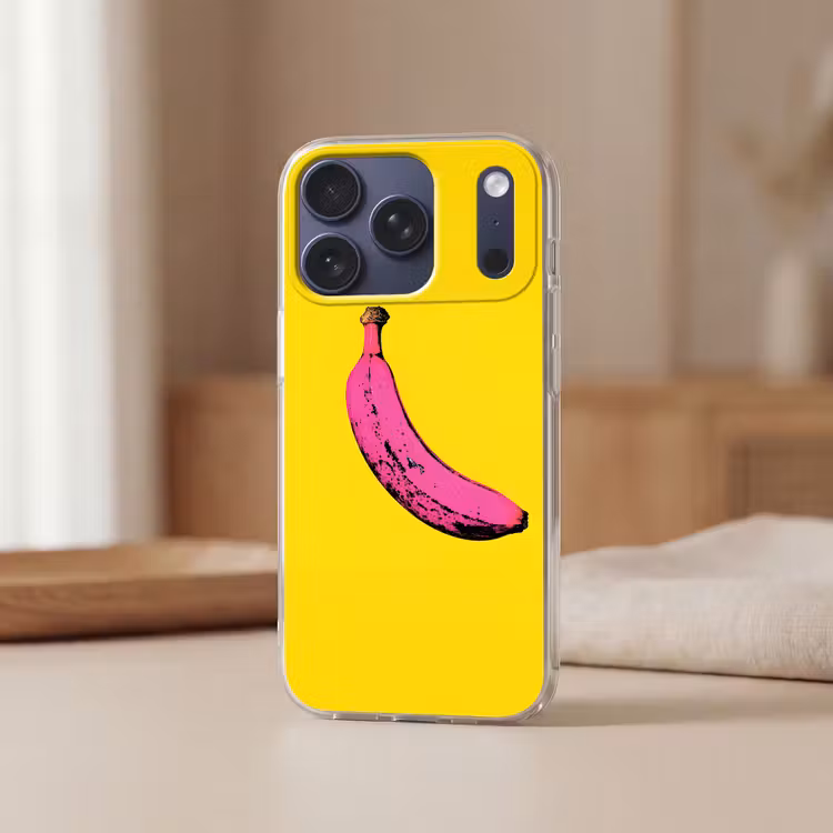 Banaan - Grafisch - Geel Telefoonhoesje iPhone 17 Pro klein -sfeer2