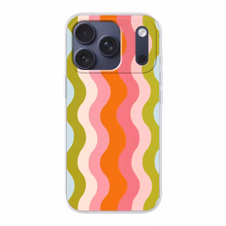 Banen - Golven - Kleurrijk - Verticaal Telefoonhoesje iPhone 17 Pro klein -3d