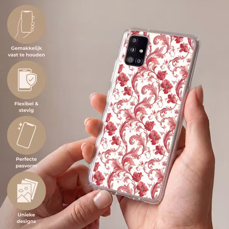 Barok - Patroon - Rood Telefoonhoesje Samsung Galaxy A51 5G klein 373 -sfeer3_NL