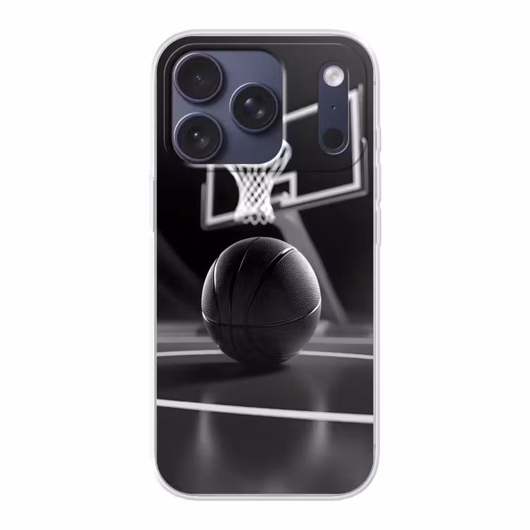 Basketbal - Basketbalveld - Lichtlijnen Telefoonhoesje iPhone 17 Pro klein -3d