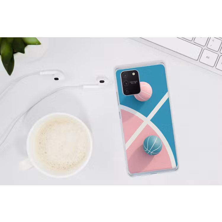 Basketbal - Pastel - Roze - BLauw Telefoonhoesje Samsung Galaxy S10 Lite klein -oordopS10Lite