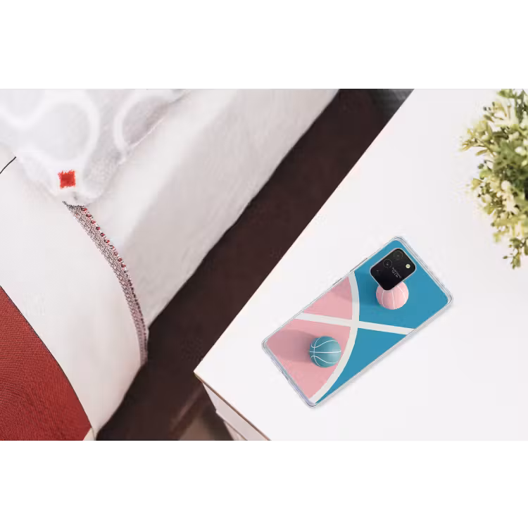 Basketbal - Pastel - Roze - BLauw Telefoonhoesje Samsung Galaxy S10 Lite klein -kamerS10Lite