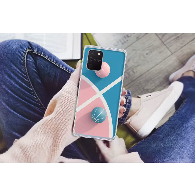 Basketbal - Pastel - Roze - BLauw Telefoonhoesje Samsung Galaxy S10 Lite klein -handS10Lite