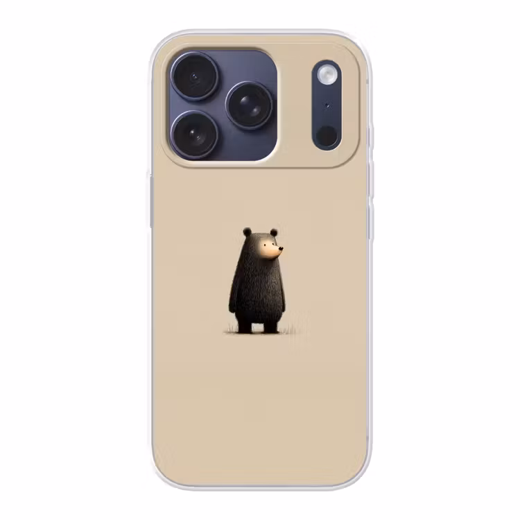 Beer - Donkerbruin - Minimalistisch Telefoonhoesje iPhone 17 Pro klein -3d