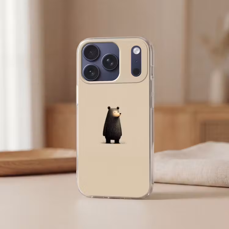 Beer - Donkerbruin - Minimalistisch Telefoonhoesje iPhone 17 Pro klein -sfeer2