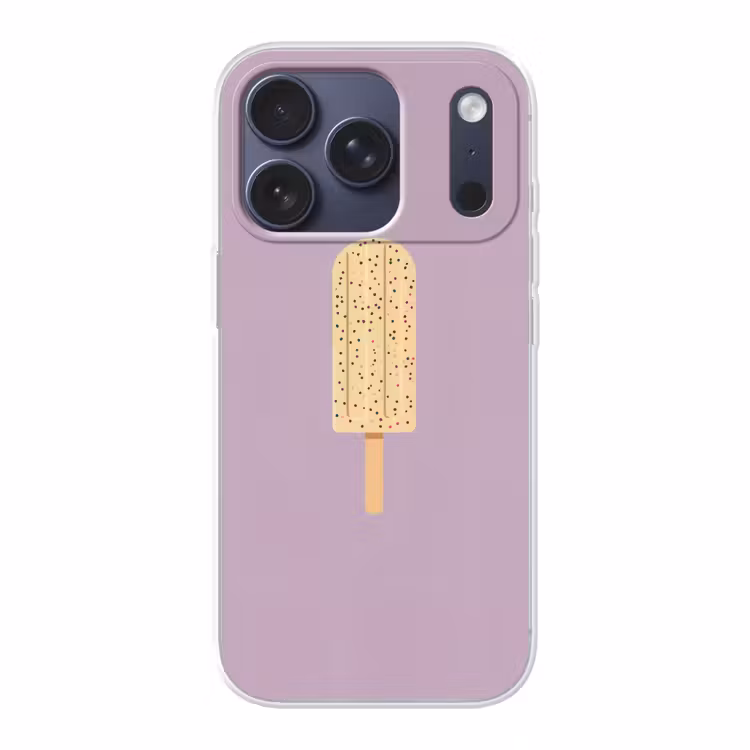 Beige - Ijsje - Spikkels Telefoonhoesje iPhone 17 Pro klein -3d