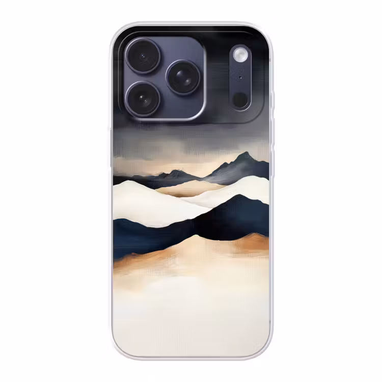 Bergen - Donkerblauw - Landschap Telefoonhoesje iPhone 17 Pro klein -3d