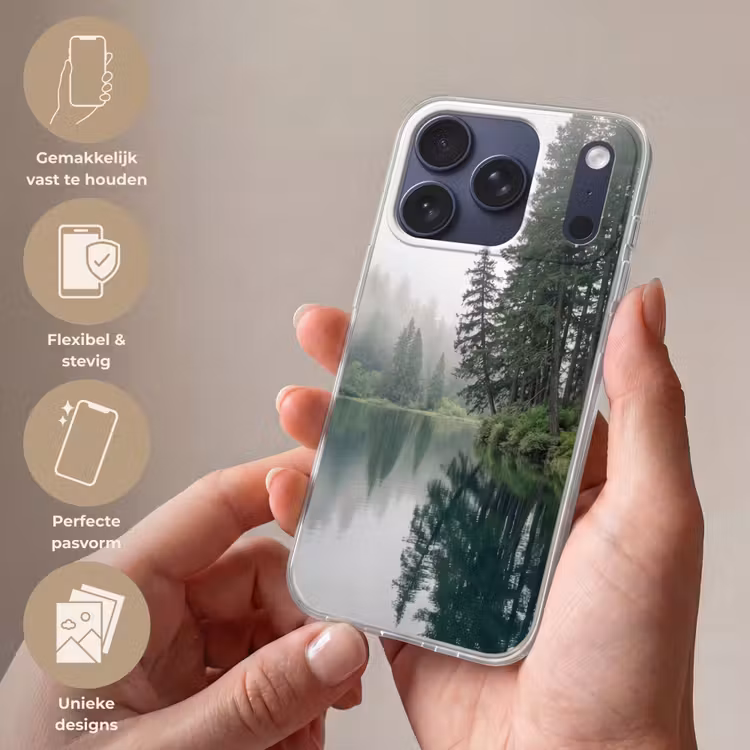 Bergen - Meer - Bos Telefoonhoesje iPhone 17 Pro klein -sfeer3_NL