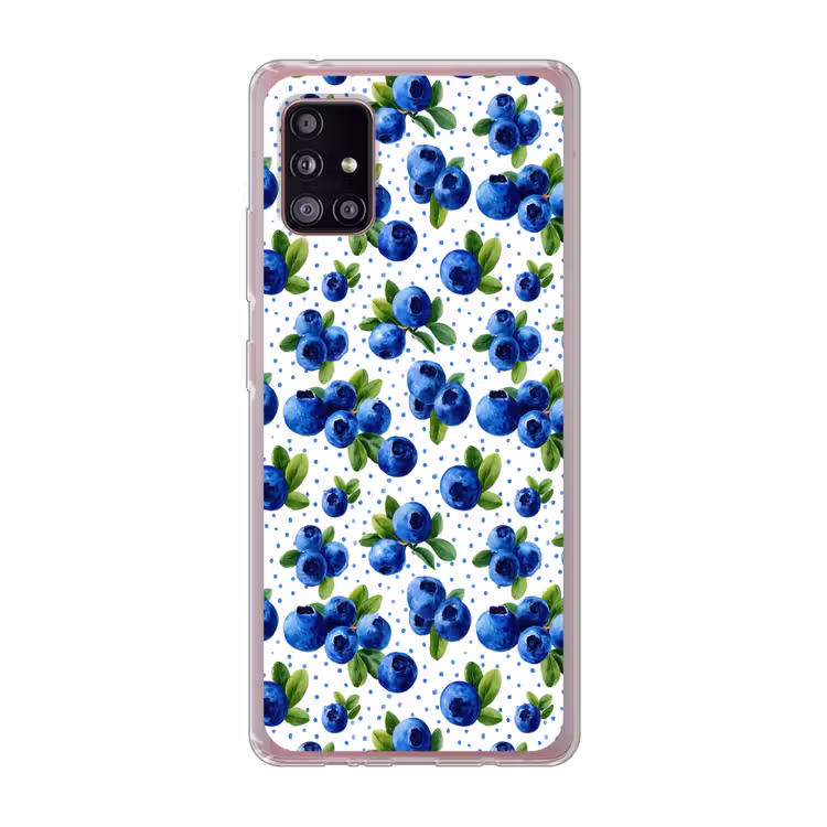 Bessen - Patroon - Blauw Telefoonhoesje Samsung Galaxy A51 5G klein 373 -3d