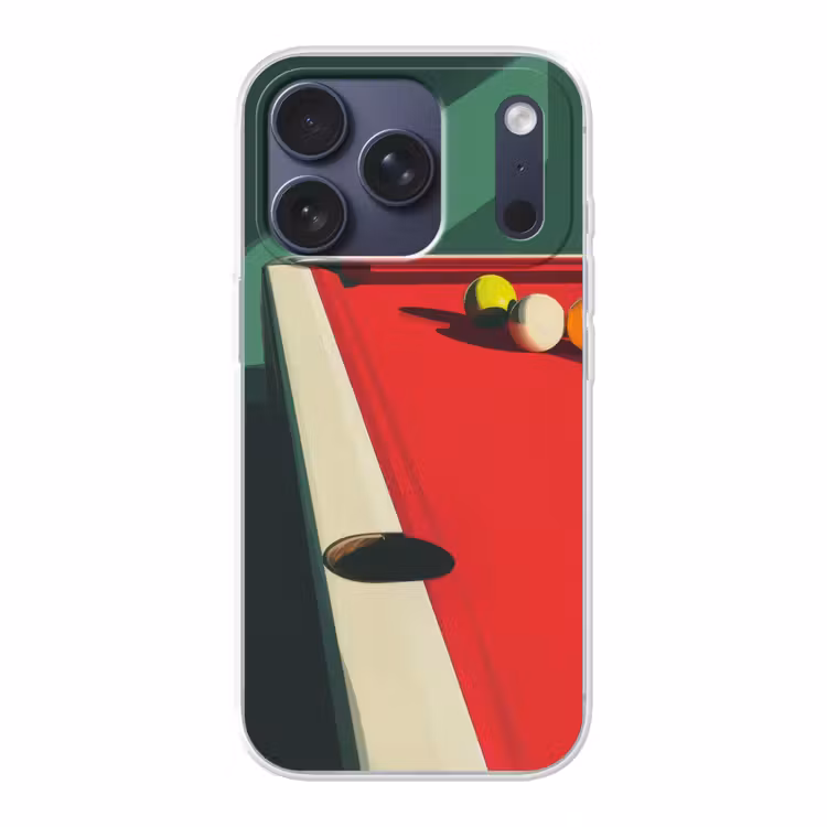 Biljarttafel - Ballen - Rood - Schaduw Telefoonhoesje iPhone 17 Pro klein -3d