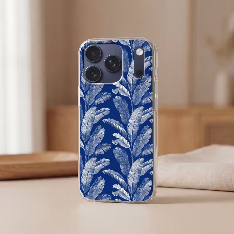 Blad - Palm - Blauw Telefoonhoesje iPhone 17 Pro klein 878 -sfeer2