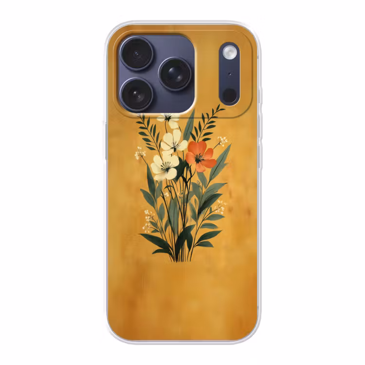Bladeren - Boeket - Bloemen - Geel Telefoonhoesje iPhone 17 Pro klein -3d