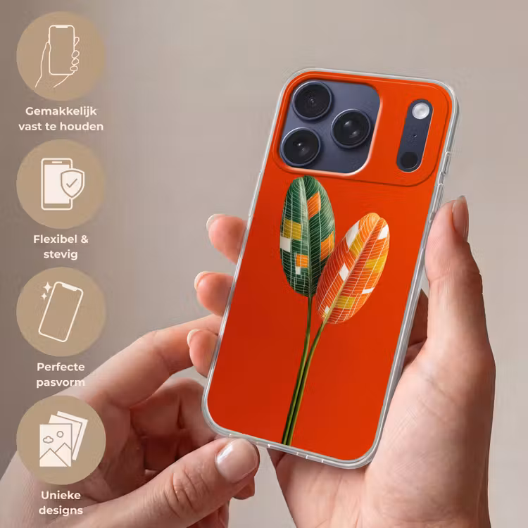 Bladeren - Ovaal - Mozaïek - Patroon Telefoonhoesje iPhone 17 Pro klein -sfeer3_NL