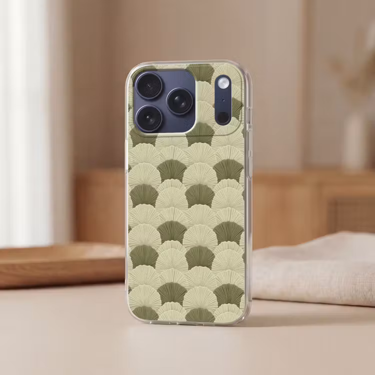 Bladeren - Structuur - Groen Telefoonhoesje iPhone 17 Pro klein 878 -sfeer2